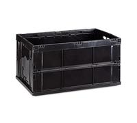 Relaxdays Professional Storage Box, Sturdy, Commercial Crate, Plastic, 31.5x58.5x40cm, Black