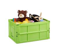 Relaxdays Professional Storage Box, Sturdy, Commercial Crate, Plastic, 31.5x58.5x40cm, Green