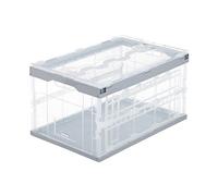 Relaxdays Professional Storage Box, Sturdy, Commercial Crate, Plastic, Lidded, 31.5x59.5x39.5cm, Grey