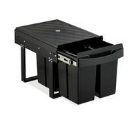 Relaxdays Pull Out Kitchen Bin, 4 Compartments, 4 x 8L, 34.6x34x51.8 cm, Cupboard, Built-In Rubbish Disposal, Black