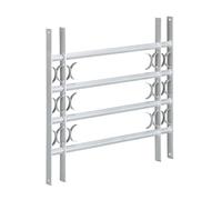 Relaxdays Burglary Protection Window Grille, Pull-Out, Galvanized Steel, 600 x 700-1050 mm, Security Bars, Grey