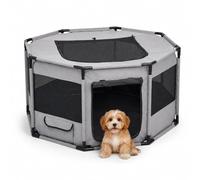Relaxdays, puppy playpen, octagonal, foldable, HxWxD: 61 x 112 x 112 cm