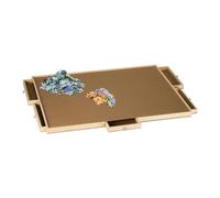 Relaxdays Puzzle Board, 6 Extendable Drawers, Jigsaws up to 1500 Pieces, Flat Work Surface, Wooden Table, Natural, Wood, 4.5 x 92 x 72 cm