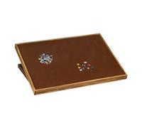 Relaxdays Puzzle Board, Reversible Tray for 1000 & 1500 Pieces, Height-adjustable Tilted Table, Pine Wood & Felt, Brown