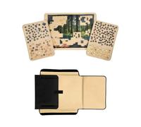 Relaxdays Puzzle Case, 1000 pieces, 2 sorting trays, carry handle, black/beige