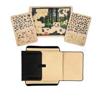 Relaxdays Puzzle Case, 1500 pcs, 2 trays, transport & storage, black/beige