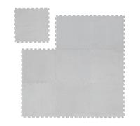 Relaxdays Puzzle Mat, Fluffy, 9 pcs. 30 x 30 cm, Floor Protection Carpet for Living Room, EVA & Polyester, Plug-in, Grey