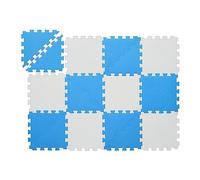 Relaxdays Puzzle Play Mat, 12 Pieces, Crawling Baby Jigsaw, Non-Toxic, Washable, Soft EVA Foam, 114 x 86 cm, Blue/White, 114x86 cm