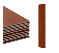 Relaxdays PVC adhesive vinyl flooring, 5m²/36 tiles, wood effect, bathroom, kitchen, 91x15 cm, waterproof, red-brown