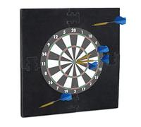 Relaxdays R6 Dartboard Surround Darts Protector Dart Backboard Wall Protection, EVA, 4 Pieces, H x W x D: 71 x 71 x 3 cm, Black