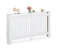 Relaxdays Radiator Cover, Cottage Style, HWD: 83 x 152 x 19 cm, Heating Surround Shelf, MDF, Cladding, Hideaway, White, 100% fibreboard, XL