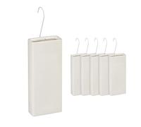 Relaxdays Radiator, Set of 6, Water Container for Heating, for Hanging, Ceramic, Room humidifier, Cream, 20 x 9 x 4 cm