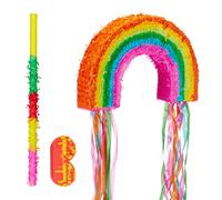 Relaxdays Rainbow Pinata 3-Piece-Set