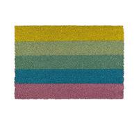 Relaxdays Rainbow Stripes Doormat Coir Rubber, 40 x 60 cm, Door Mat Inside & Outside, Non-Slip, Multicoloured, Coco, 60x40cm