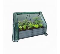 Relaxdays Raised Bed with Greenhouse for Flowers, Herbs & Vegetables, 92x125x95 cm, Light Grey