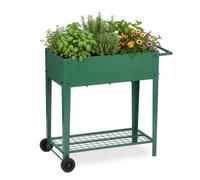 Relaxdays Raised bed with wheels & tray
