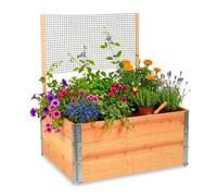 Relaxdays Raised bed with wooden trellis