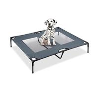 Relaxdays Raised Dog Bed 20 x 122 x 91 cm up to 45 kg Metal and Plastic Grey, 40% steel, Gray, 20x122x91 cm