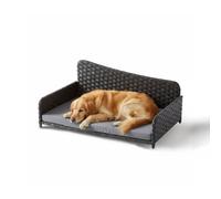 Relaxdays Rattan dog bed, cushion
