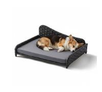 Relaxdays Rattan dog bed, cushion