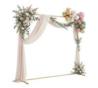 Relaxdays Balloon Bow, Metal, Wedding, Birthday, Engagement, H x W: 160 x 200 cm, Flowers, Balloons, Wedding Arch, Gold