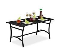 Relaxdays Rectangular Garden Table in Black