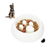 Relaxdays Relaxdays Foraging Feeding Bowl for Slow Eating, Cats & Dogs, Bloat Stop Dish, Dishwasher-Safe, White