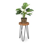 Relaxdays Retro Acacia Plant Stool
