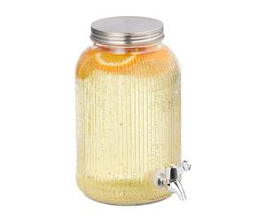 Relaxdays Ribbed Glass Drinks Dispenser