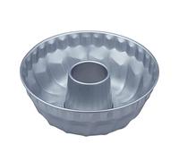 Relaxdays Ring Cake Tin, Ø 25 cm, Marble and Sponge, Non-Stick Coated, Round Mould with Hole, Carbon Steel, Silver