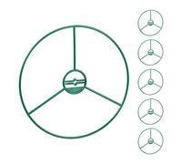 Relaxdays Rings, Set of 6, Diameter 30 cm, Perennials & Shrubs, Round Bracket, Plant Support, Plastic, Dark Green, 100%