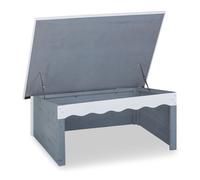 Relaxdays Mowing Robot Garage Made of Wood, Weatherproof Roof, Hinged, HxWxD 46x108x82 cm, Shelter for Lawn Mowers, Grey