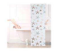 Relaxdays Roller Blind, Water-Repellent, for Bath & Shower, Shell Design, Ceiling, 80x240cm, Semi-Transparent, 240 x 80 x 5 cm