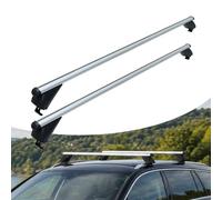 Relaxdays roof bars, closed rails, 135 cm, 120 cm span, 180 kg, silver