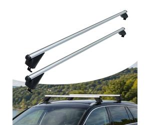 Relaxdays roof bars, closed rails, 135 cm, 120 cm span, 180 kg, silver | aluminium