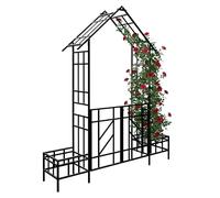 Relaxdays Rose arch with gate and planters