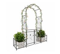 Relaxdays Rose arch with gate & planters