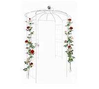Relaxdays Rose Pavilion Metal Climbing Plant Support with Hook, White, 290 x 206 x 206 cm