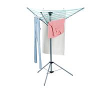 Relaxdays Washing Line, Rotating Clothes Dryer with Stand, 15m Length, Outdoor Laundry Spinner, Height: 140 cm, Silver, Steel, 140 x 124 x 110 cm