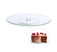 Relaxdays Rotating Glass Cake Plates, Set of 2
