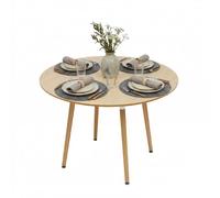 Relaxdays Round dining table - bamboo legs