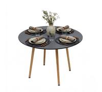 Relaxdays Round dining table - bamboo legs