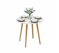 Relaxdays Round dining table - bamboo legs
