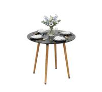 Relaxdays Round dining table - bamboo legs