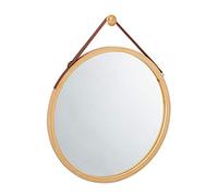 Round hanging mirror Natural Hanging Bamboo Mirror Adjustable Wall Mirror