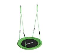 Relaxdays Round Hanging Nest Swing with Foam Handles, Adjustable, Outdoor, Ø 100 cm, Max 100 kg, Green