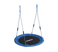 Relaxdays Round Hanging Swing for Kids, Foam Handles, Adjustable, Outdoor, Ø 120 cm, 100 kg, Blue