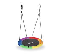 Relaxdays Round Nest Swing for Children & Adults, Adjustable, Ø 90 cm, Spider Web Seat, For up to 100 kg
