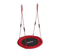 Relaxdays Round Nest Swing with Foam Handles, Height Adjustable, Outdoor Use, Red, Ø 100 cm, Supports up to 100 kg