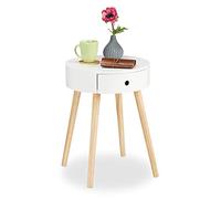 White side table Scandinavian Nightstand 4 Legs Easy Assembly Modern Side Table